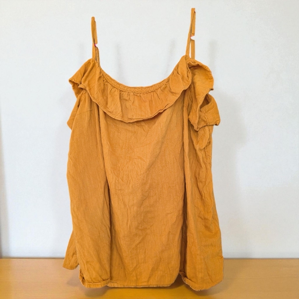 Old Navy Women's Ruffled Orange Blouse